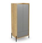 Halmar MOBIUS szekrény 2D szín: hikora tölgy/szürke poros - mindigbutor