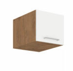 TEMPO KONDELA Felső szekrény, lancelot tölgy / fehér extra magas fényű HG, VEGA 40 NAGU-36 1F - smartbutor