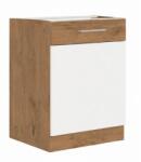 TEMPO KONDELA Alsó szekrény, lancelot tölgy/ fehér extra magas fényű HG, VEGA D60 1F BB - mindigbutor