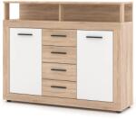 WIPMEB Luna Midi B Komód 2d4s Tölgy Sonoma/fehér - mindigbutor