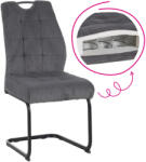 TEMPO KONDELA Étkezőszék, szürke/fekete, KELMA - smartbutor