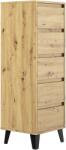 TEMPO KONDELA Komód, artisan tölgy, BOGAN 5S40 - mindigbutor