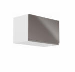 TEMPO KONDELA Felsőszekrény, fehér/szürke extra magasfényű, AURORA G60KN - smartbutor