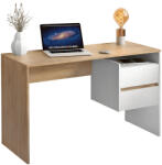 TEMPO KONDELA Számítógépasztal, artisan tölgy/fehér, TULIO NEW - smartbutor