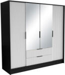 ADRK NOREL 200 tükrös tolószekrény, Fekete, Fehér - smartbutor