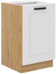 TEMPO KONDELA Mosogató szekrény, fehér/artisan tölgy, LULA 50 ZL 1F BB - mindigbutor