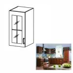 TEMPO KONDELA Felső szekrény üveggel, balos, dió Milano, SICILIA G40S - mindigbutor