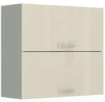 TEMPO KONDELA Felsőszekrény, bézs magasfényű/szürke, PRADO 80 GU-72 - smartbutor