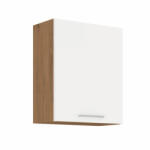 TEMPO KONDELA Felső szekrény, lancelot tölgy / fehér extra magas fényű HG, VEGA 60 G-72 1F - smartbutor