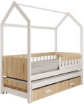 ADRK Jaspis házikó ágy, Fehér, Tölgy - smartbutor - 222 222 Ft