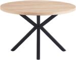 TEMPO KONDELA Étkezőasztal, sonoma tölgy/fekete, átmérő 120 cm, MEDOR - mindigbutor