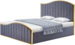 TEMPO KONDELA Ágy ráccsal, 160x200, sötétszürke Velvet szövet/gold arany króm, GEORGIA - mindigbutor