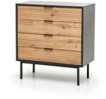 Halmar MURANO KM-2 komód, szín: kézműves tölgy/fekete - smartbutor
