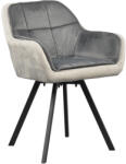 TEMPO KONDELA Forgó étkezőszék, szürke Velvet szövet, FLER - smartbutor
