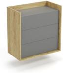 Halmar MOBIUS komód 3S szín: hikora tölgy/szürke