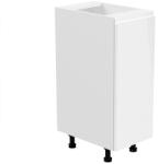 TEMPO KONDELA Alsószekrény, fehér/fehér extra magasfényű, jobbos, AURORA D30 - smartbutor