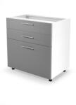 Halmar VENTO DS3-80/82 alsó fiókos szekrény, szín: fehér/világosszürke - mindigbutor