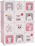 TEMPO KONDELA Gyerek moduláris szekrény, rózsaszín/gyerek minta, NURMI - mindigbutor