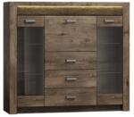 TEMPO KONDELA Vitrines komód, kőris sötét, INFINITY 08 - mindigbutor