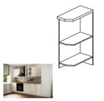 TEMPO KONDELA Alsószekrény D25PZ, jobbos, fehér, SICILIA - smartbutor