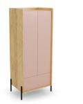 Halmar MOBIUS szekrény 2D szín: hikora tölgy/rózsaszín - mindigbutor - 131 410 Ft