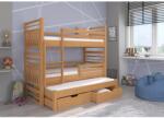ADRK Háromszintes emeletes ágy matraccal HIPPO 200x90, Bükk - mindigbutor