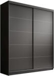 ADRK Tolóajtós szekrény Hannah 180, Fekete, Fekete