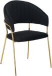 TEMPO KONDELA Design étkezőszék, fekete Velvet szövet/gold króm arany, DASMIN TYP 1 - mindigbutor - 34 500 Ft