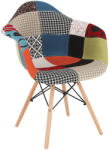 TEMPO KONDELA Fotel, patchwork/bükk, TOBO 4 NEW - smartbutor