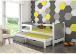 ADRK Kétszemélyes ágy matracokkal CAMPOS, Fehér, Szürke - mindigbutor