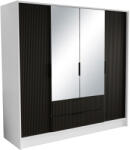 ADRK NOREL 200 tükrös tolószekrény, Fehér, Fekete - smartbutor