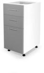 Halmar VENTO DS3-40/82 alsó fiókos szekrény, szín: fehér/világosszürke - mindigbutor