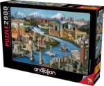 Anatolian Пъзел Anatolian - Известни забележителности, 2000 части (P3941)