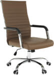 TEMPO KONDELA Irodai szék, textilbőr/fém, taupe/króm, FARAN - smartbutor