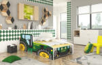 ADRK TRACTOR GREEN matraccal 160x80 ágy, Zöld - smartbutor