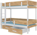 ADRK ETIONA emeletes dupla ágy 180x80, Fehér, Arany tölgy - smartbutor