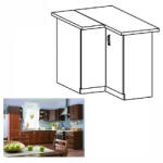 TEMPO KONDELA Alsó sarokszekrény D90N, dió Milano, SICILIA - smartbutor