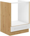 TEMPO KONDELA Alsó szekrény beépített tűzhelyhez, fehér/artisan tölgy, LULA 60 D GAZ BB - smartbutor