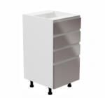 TEMPO KONDELA Alsószekrény, fehér/szürke extra magasfényű, AURORA D40S4 - smartbutor