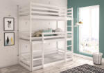 ADRK TEDRO háromszemélyes emeletes ágy 180x80, Fehér - smartbutor