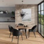 ADRK RODOS 84 asztal és szék készlet, Lefkás, Fekete - smartbutor