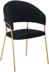 TEMPO KONDELA Design étkezőszék, fekete Velvet szövet/gold króm arany, DASMIN TYP 1 - smartbutor