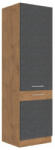 TEMPO KONDELA Magas szekrény, szürke matt/tölgy lancelot, VEGA 60 DK-210 2F - smartbutor
