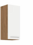 TEMPO KONDELA Felső szekrény, lancelot tölgy / fehér extra magas fényű HG, VEGA 30 G-72 1F - smartbutor