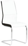 TEMPO KONDELA Étkezőszék, textilbőr fehér, fekete/króm, NEANA