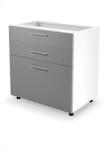 Halmar VENTO DS3-80/82 alsó fiókos szekrény, szín: fehér/világosszürke - smartbutor