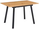 TEMPO KONDELA Kihúzható étkezőasztal, 120-160x80 cm, tölgy/fekete, DIRAN - smartbutor