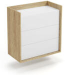 Halmar MOBIUS komód 3S szín: hikora tölgy/fehér - smartbutor