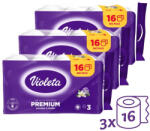 Violeta toalettpapír prémium 3 rétegű, levendula-vanília, (3x16 tekercs)