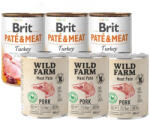 Brit BRIT PATE & MEAT PULYKA 3x800g + WILD FARM Pate SERTÉS 3x800g